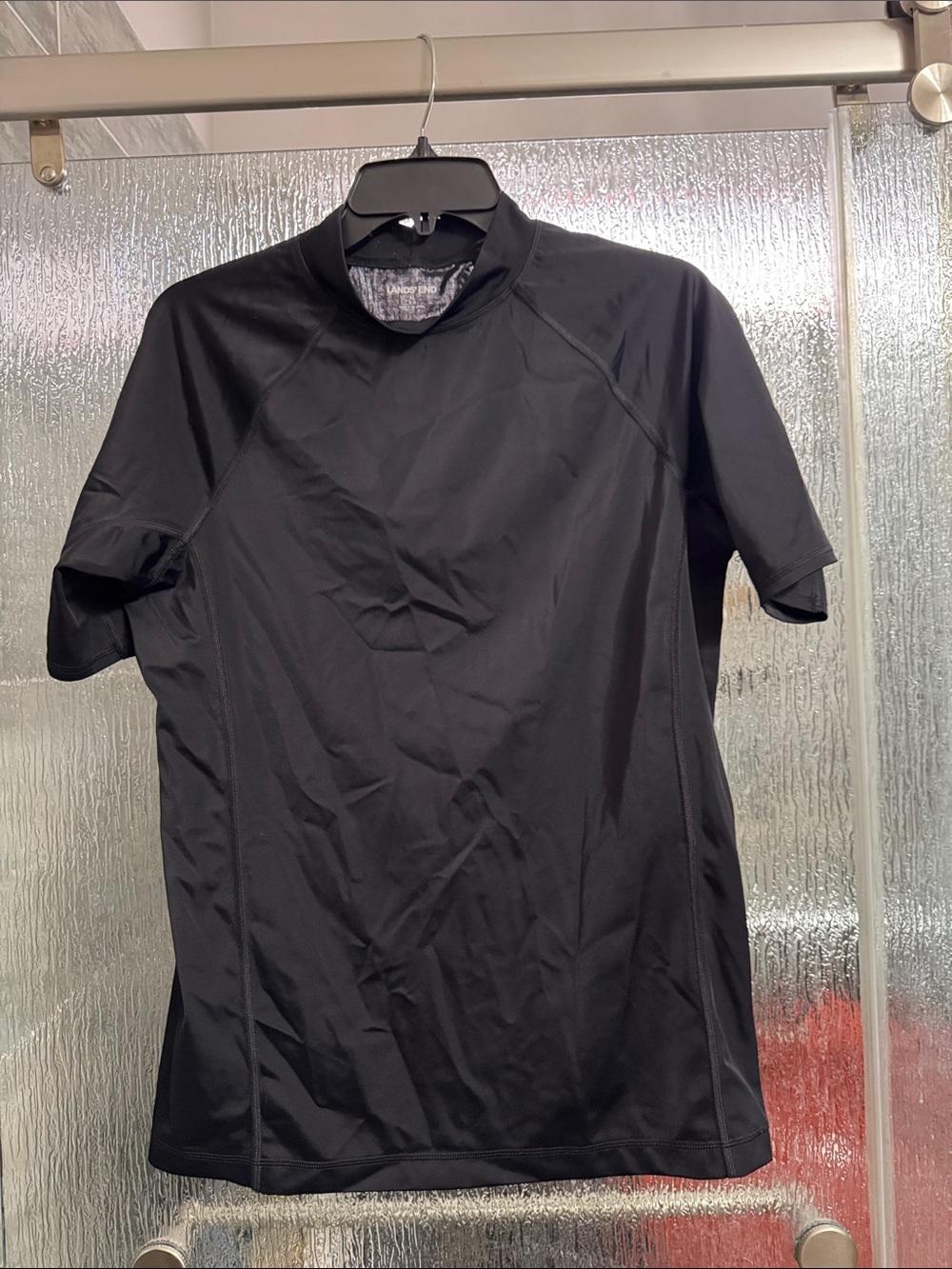 Lands' End Black Short-Sleeve Rash Guard